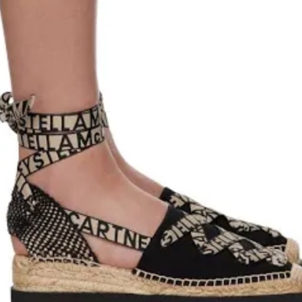 NEW STELLA MCCARTNEY Women's Gaia Platform Ankle WrapEspadrilles. IT12.  10.5/11